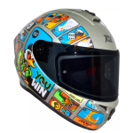 Casco Axxis Draken Goose Game A2 Gris Mate Ece2206 Y Dot