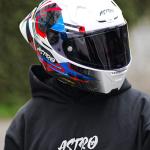 CASCO ASTRO PISTA BATMAX AZUL, BLANCO. ROJO