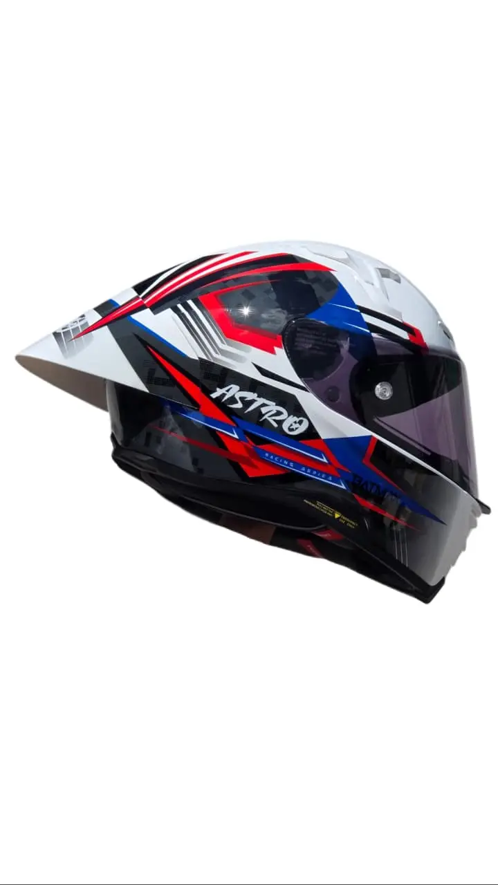 CASCO ASTRO PISTA BATMAX AZUL, BLANCO. ROJO
