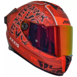 Casco Axxis Hawk Lets Ride C5 Rojo Mate Doble Certificación