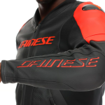 CHAMARRA DAINESE DE PIEL RACING 5 NGO/RJO FLUO