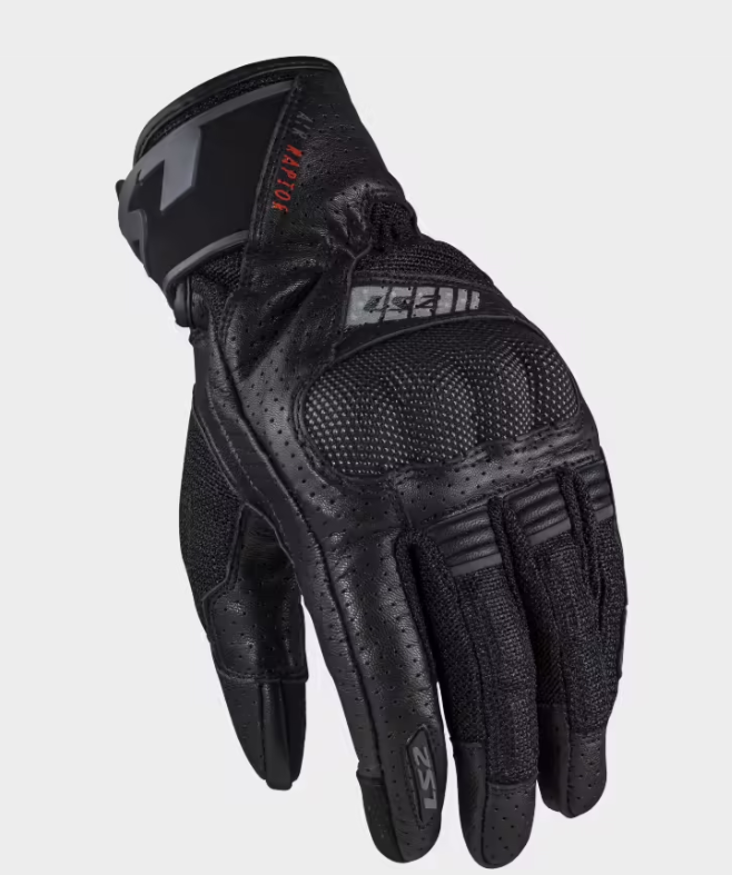 GUANTES DE PIEL LS2 RAPTOR NEGRO - RAPTOR