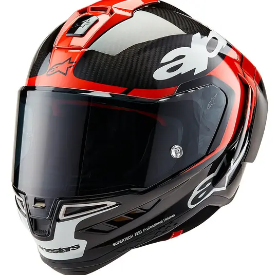 CASCO ALPINESTARS SUPERTECH R10 Element Black Carbon / Bright Red / White