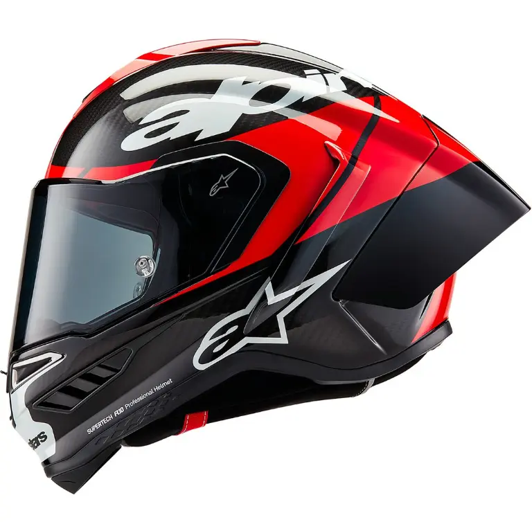 CASCO ALPINESTARS SUPERTECH R10 Element Black Carbon / Bright Red / White