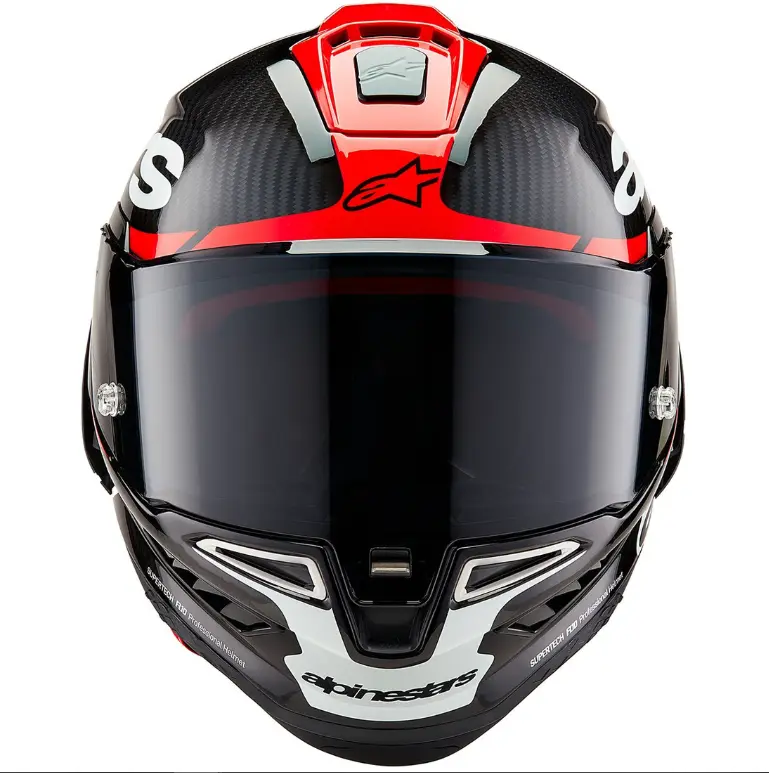 CASCO ALPINESTARS SUPERTECH R10 Element Black Carbon / Bright Red / White