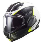 CASCO ABATIBLE 180° LS2 VALIANT II CODEX BLANCO CON NEGRO - FF900