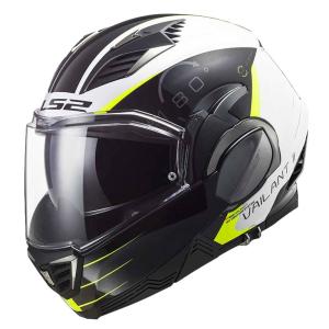 CASCO ABATIBLE 180° LS2 VALIANT II CODEX BLANCO CON NEGRO - FF900