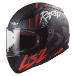 CASCO CERRADO LS2 RAVEN NGO BCO ROJ MATE - FF353