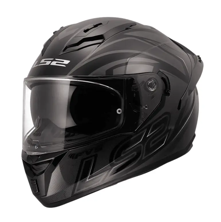 CASCO LS2 FF806 FUSION II SINGULAR GRIS CON INTERCOM Y LUZ LED