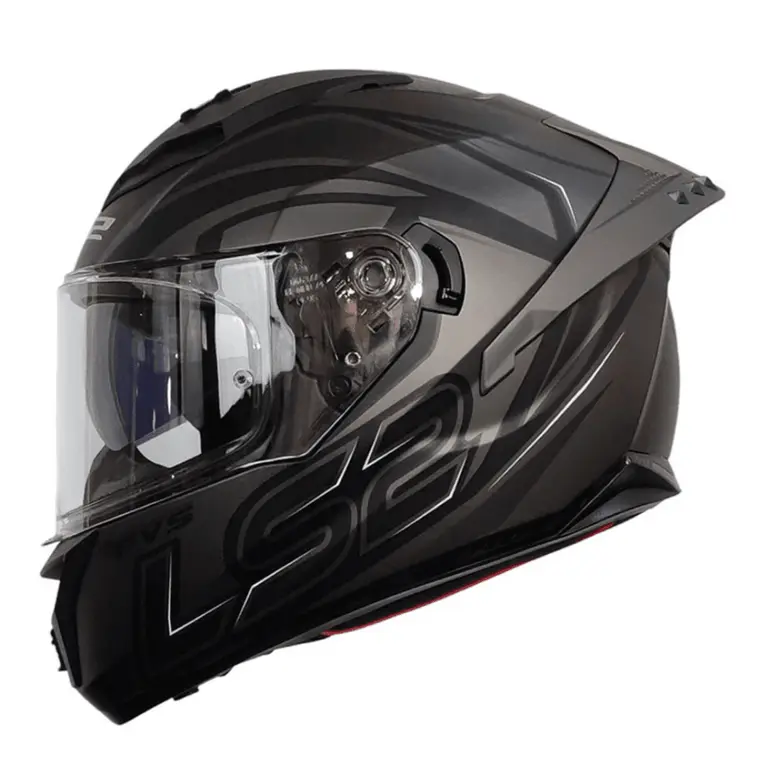 CASCO LS2 FF806 FUSION II SINGULAR GRIS CON INTERCOM Y LUZ LED
