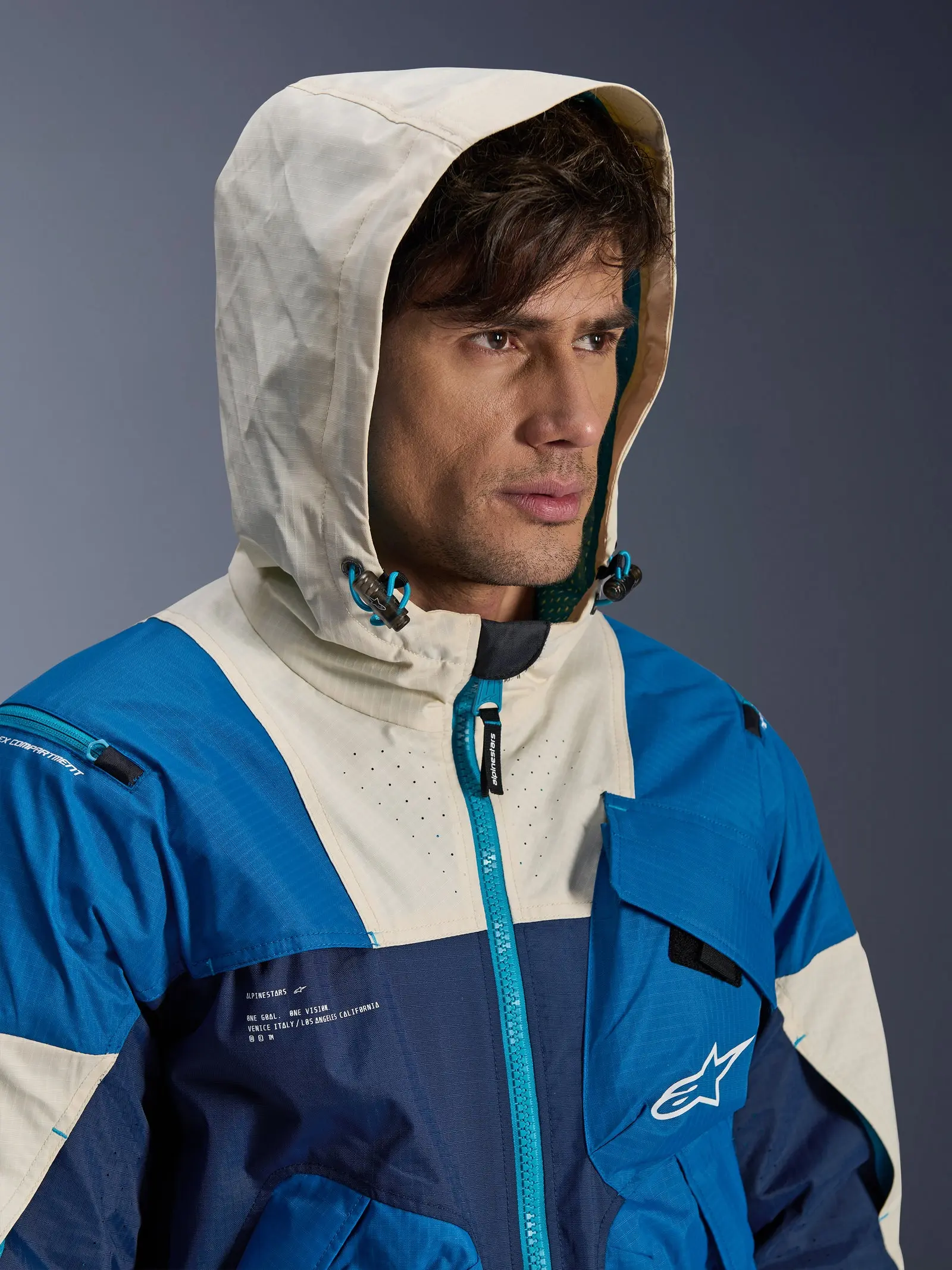 Chamarra Mogress Air Azul Blanco