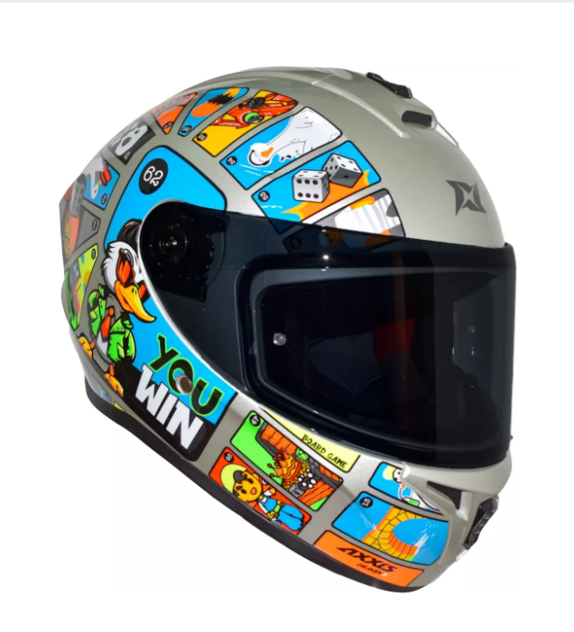 Casco Axxis Draken Goose Game A2 Gris Mate Ece2206 Y Dot