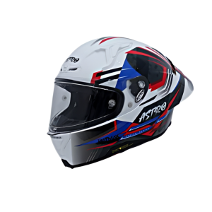 CASCO ASTRO PISTA AZUL, BLANCO. ROJO
