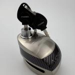 CANDADO DE DISCO ANTIROBO CON ALARMA ASTRO ASD6 PLATA