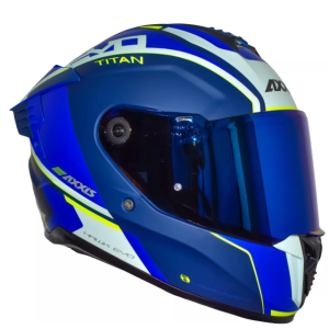 Casco Axxis Hawk B7 Titan Azul Mate Doble Certificación