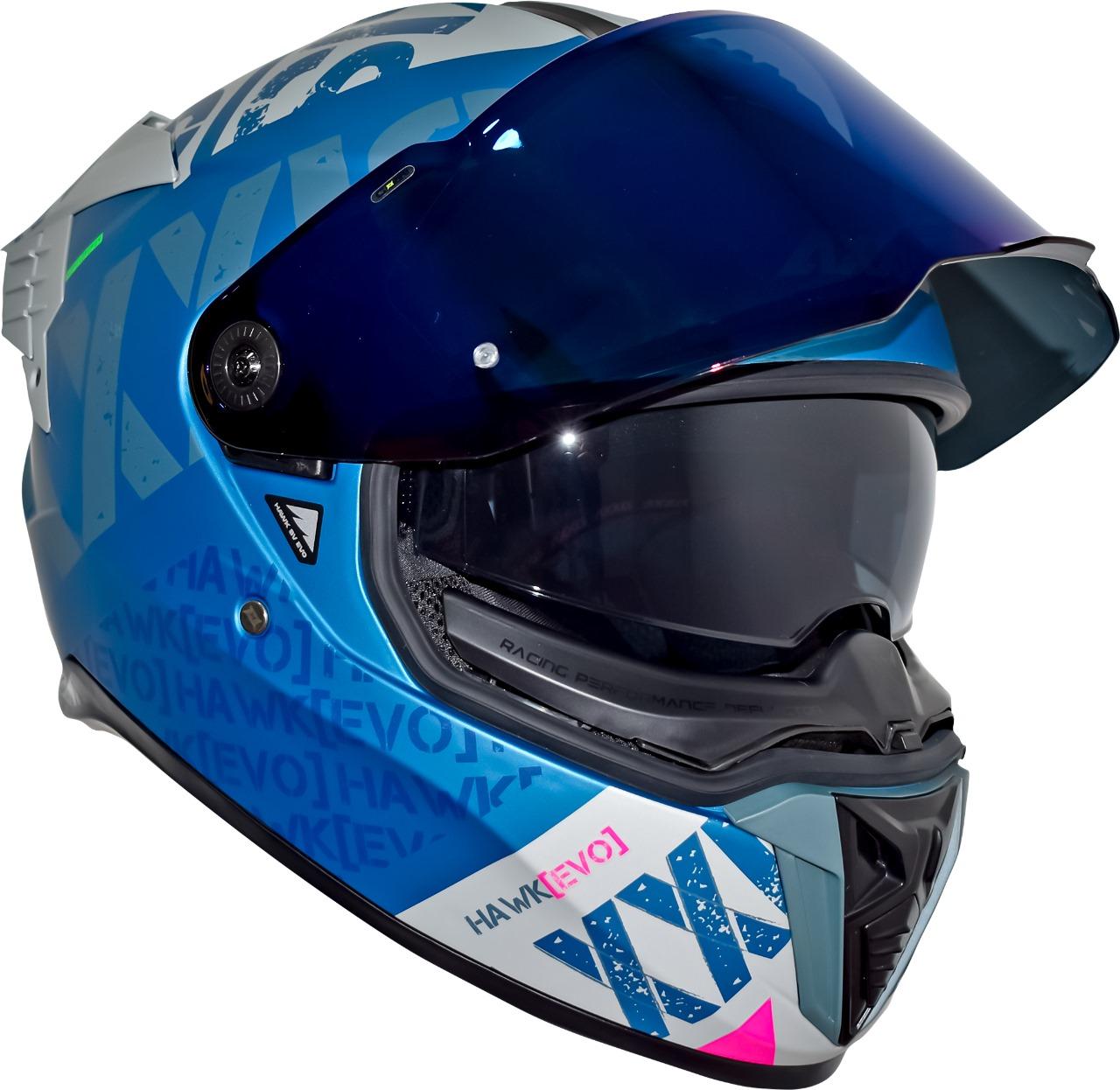 Casco Axxis Hawk Spiffy Axxis B7 Azul Mate Doble Certificación