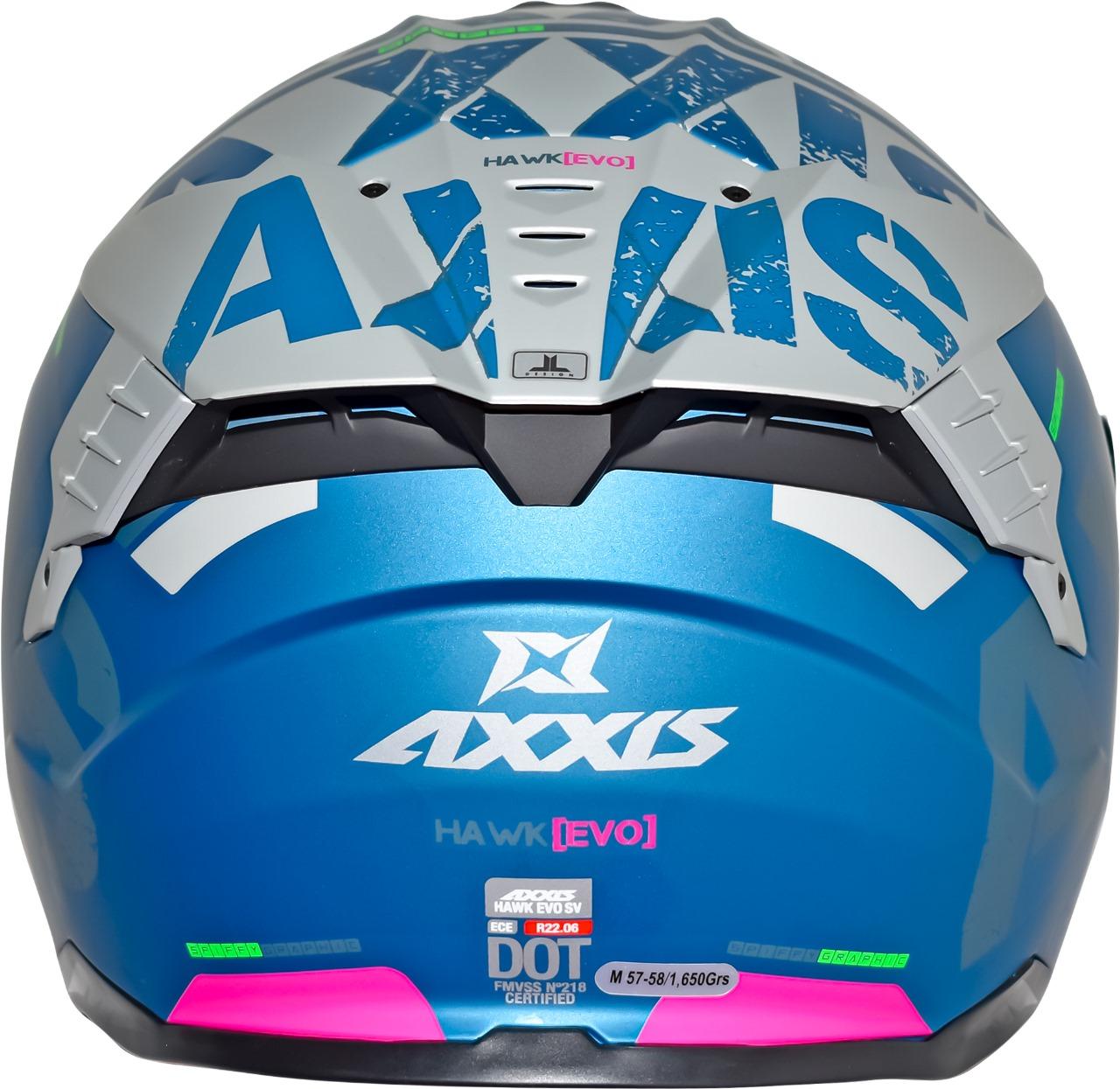 Casco Axxis Hawk Spiffy Axxis B7 Azul Mate Doble Certificación