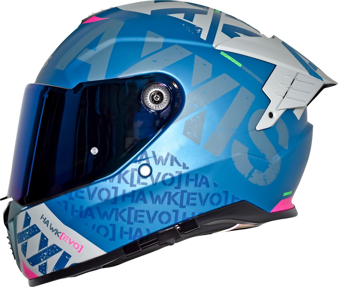 Casco Axxis Hawk Spiffy Axxis B7 Azul Mate Doble Certificación