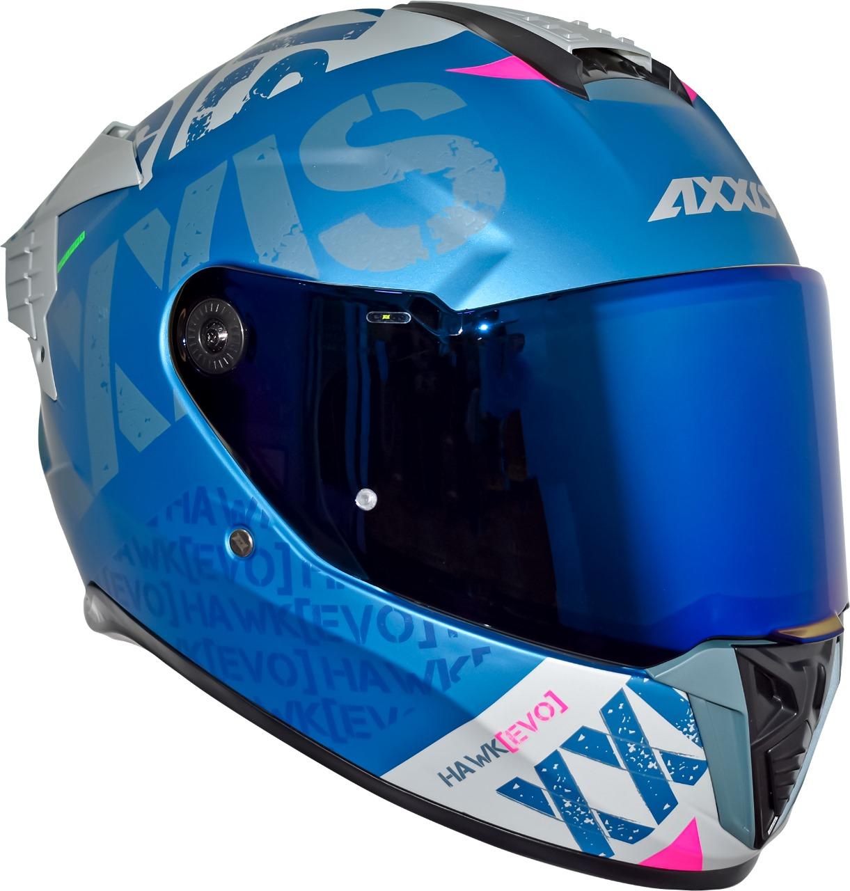 Casco Axxis Hawk Spiffy Axxis B7 Azul Mate Doble Certificación
