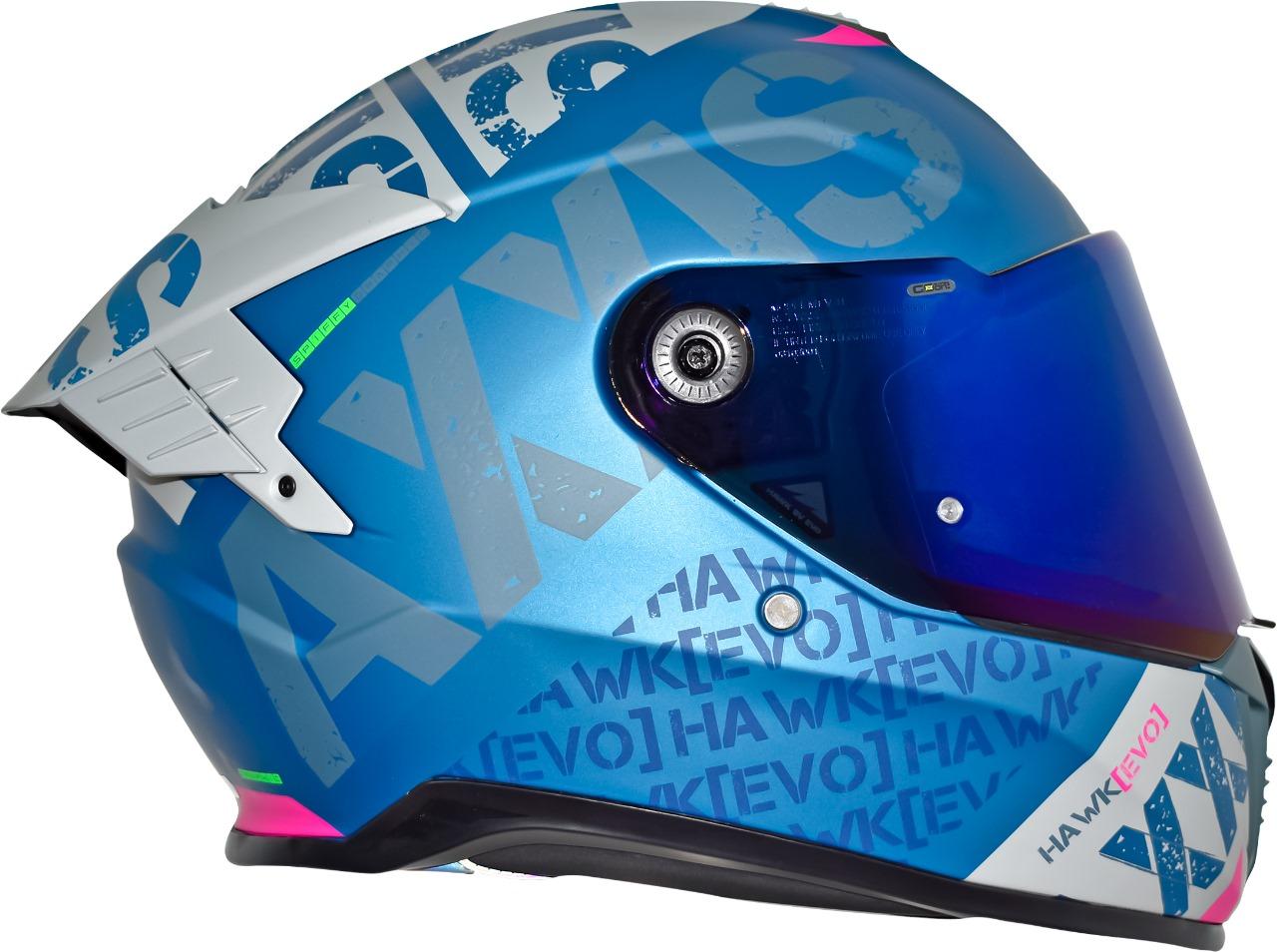 Casco Axxis Hawk Spiffy Axxis B7 Azul Mate Doble Certificación