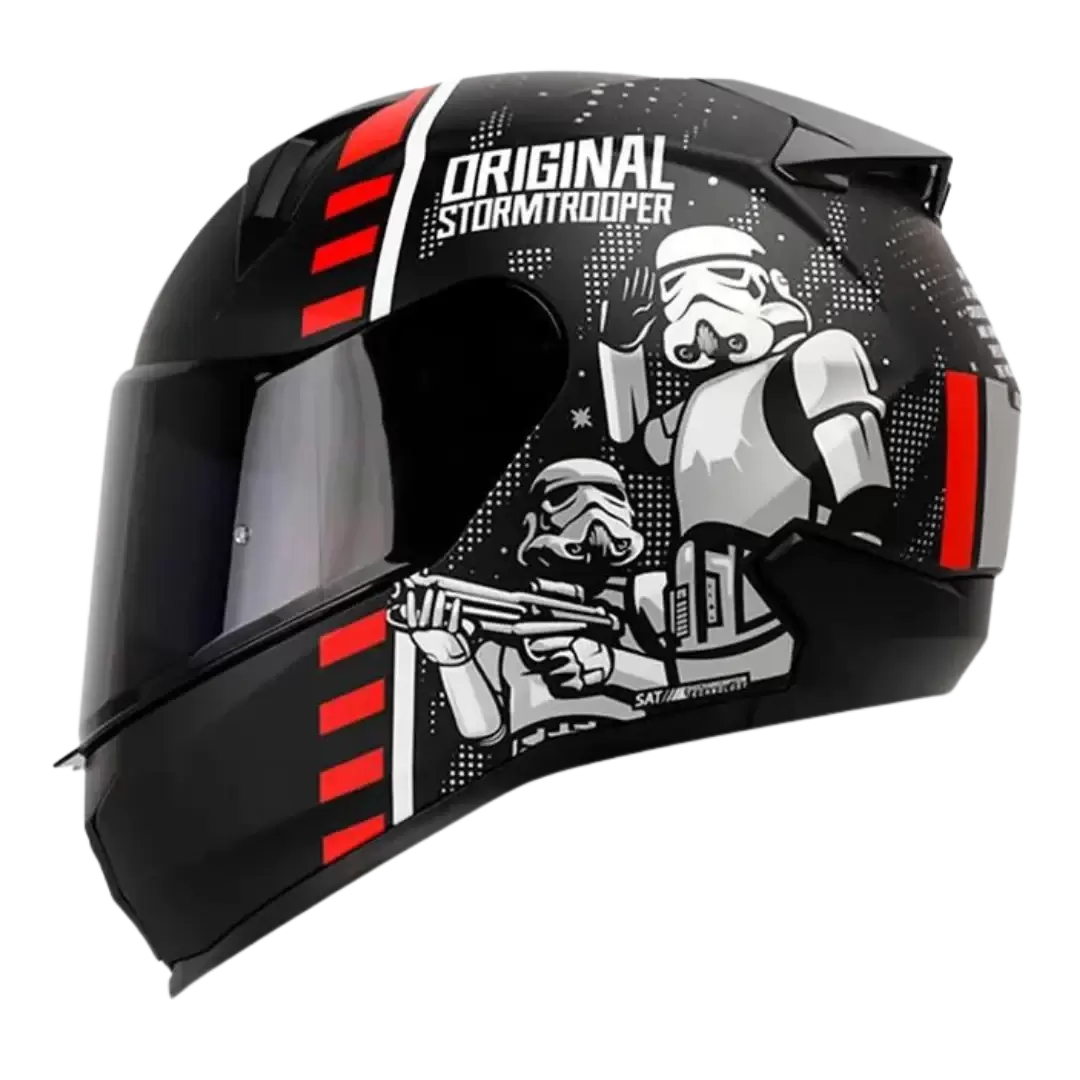 Casco Shaft 560 Storm Trooper Negro Con Rojo