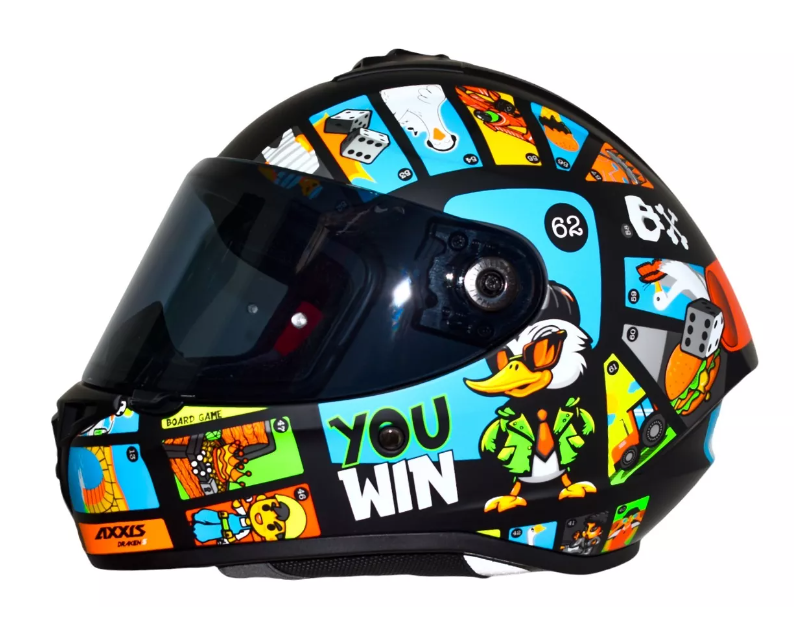 Casco Axxis Draken Goose Game A1 Negro Matte Ece2206 Y Dot