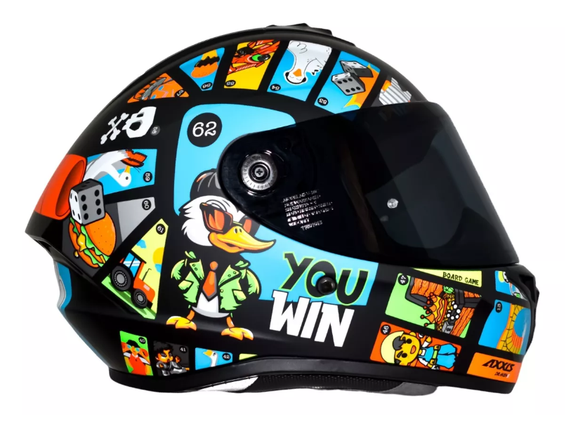 Casco Axxis Draken Goose Game A1 Negro Matte Ece2206 Y Dot