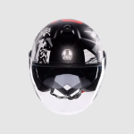 CASCO MOTO JET E2206 ETERES HISTORY MATT BLACK/WHITE/RED