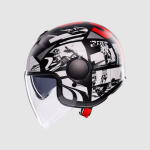 CASCO MOTO JET E2206 ETERES HISTORY MATT BLACK/WHITE/RED