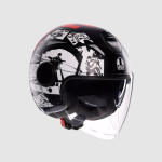 CASCO MOTO JET E2206 ETERES HISTORY MATT BLACK/WHITE/RED