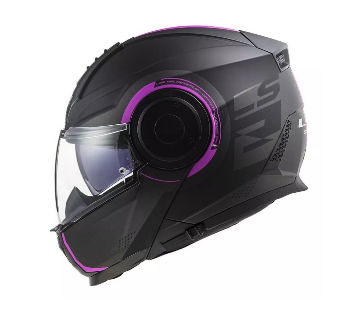 Casco Ls2 Scope Arch Abatible Negro Rosa Astro