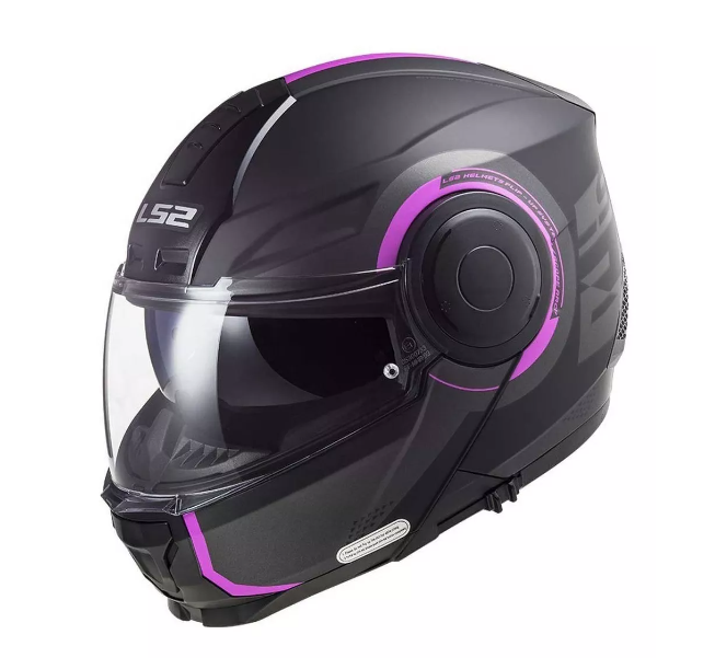 Casco Ls2 Scope Arch Abatible Negro Rosa Astro