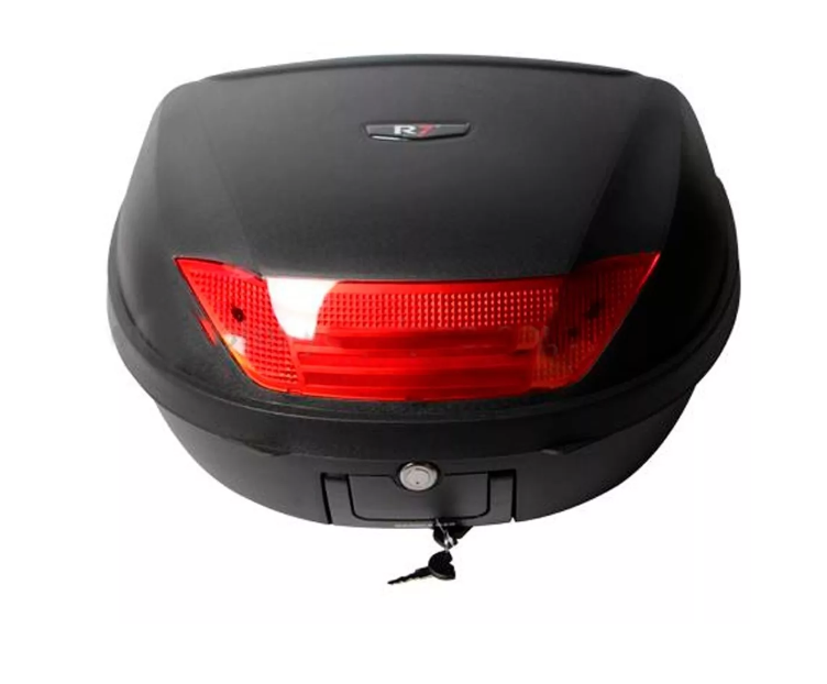 Baúl Cajuela Para Moto 50 L 1 Casco Con Base Y Reflejante