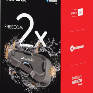 Cardo Systems FREECOM - 4 Auriculares con Sistema de comunicación Bluetooth de 4 vías, Color Negro, Paquete DUAL