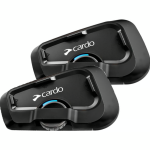 Cardo Systems FREECOM - 4 Auriculares con Sistema de comunicación Bluetooth de 4 vías, Color Negro, Paquete DUAL