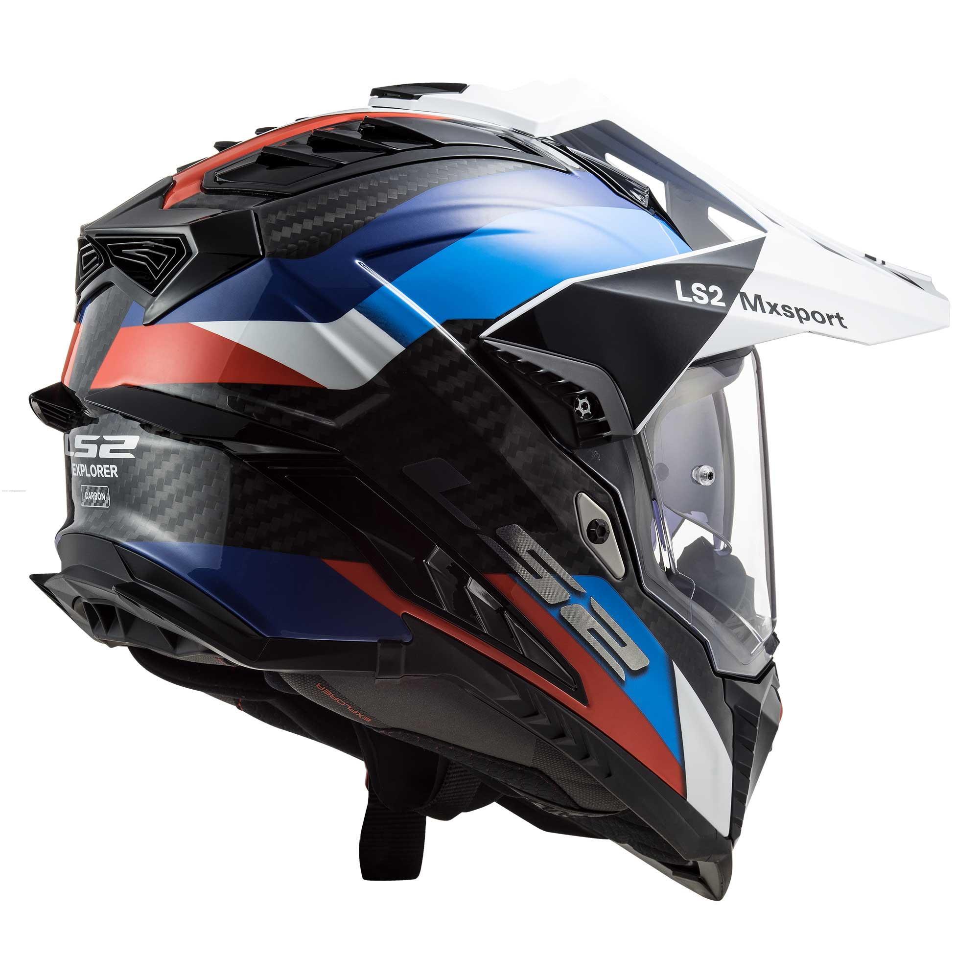 CASCO LS2 EXPLORER CARBONO FRONTIER NEGRO CON AZUL - MX701