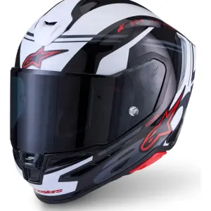 CASCO ALPINESTARS SUPERTECH S-R7 A-CORE NGO/ROJO/BLANCO