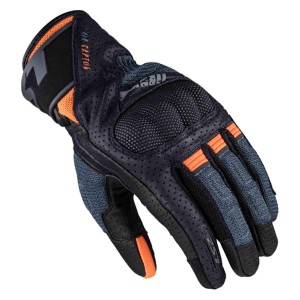 GUANTES DE PIEL LS2 RAPTOR AZUL CON NARANJA - RAPTOR