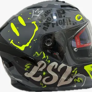 CASCO LS2 FUSION II ONE GRIS FLUO FF806 INTERCOM Y LUZ LED
