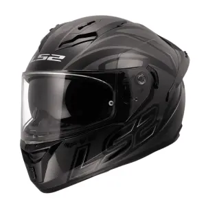 CASCO LS2 FF806 FUSION II SINGULAR GRIS CON INTERCOM Y LUZ LED