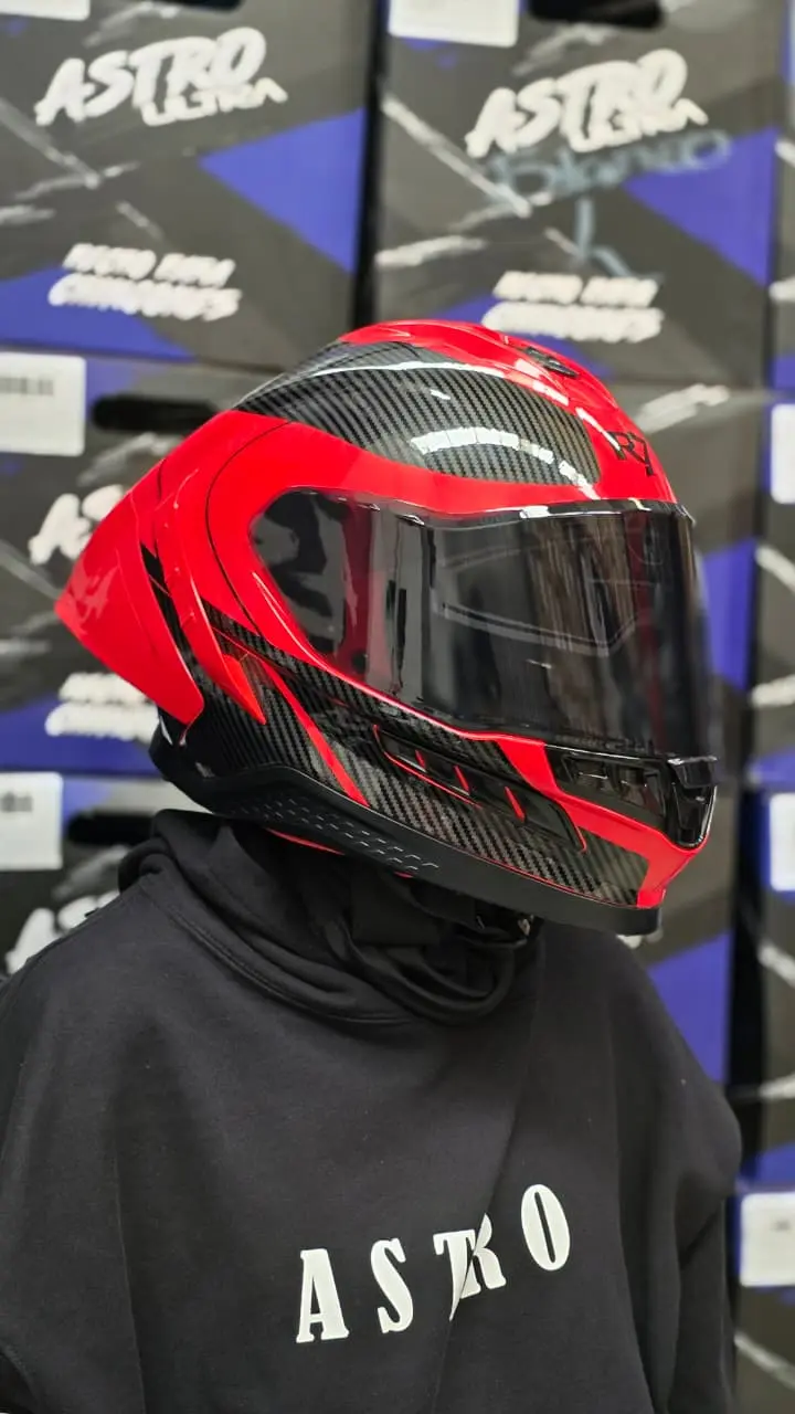 CASCO R7 STRYKER NEGRO/ROJO
