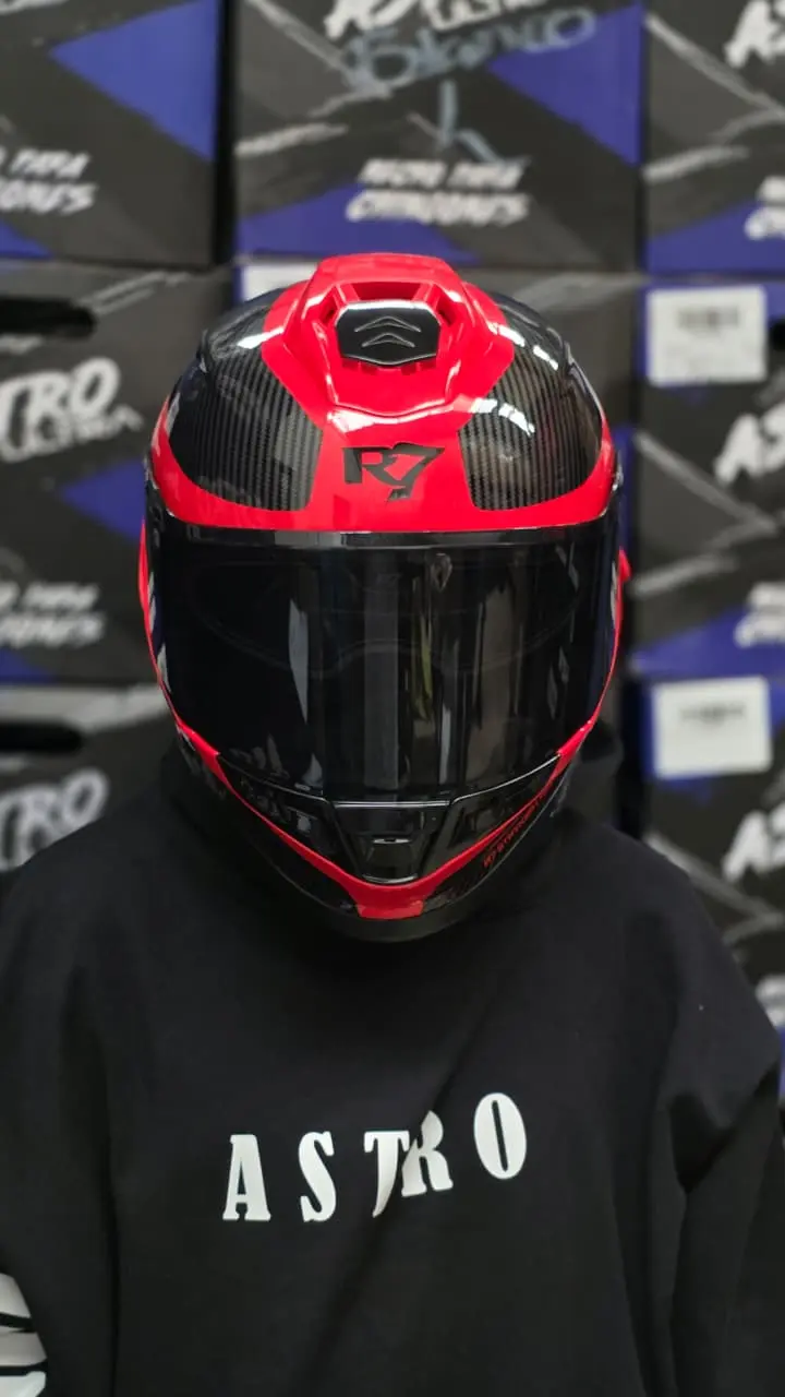 CASCO R7 STRYKER NEGRO/ROJO