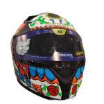 Casco para motociclista talla S cerrado SH526-SP skull flowers negro matte Shaft