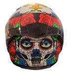 Casco para motociclista talla S cerrado SH526-SP skull flowers negro matte Shaft